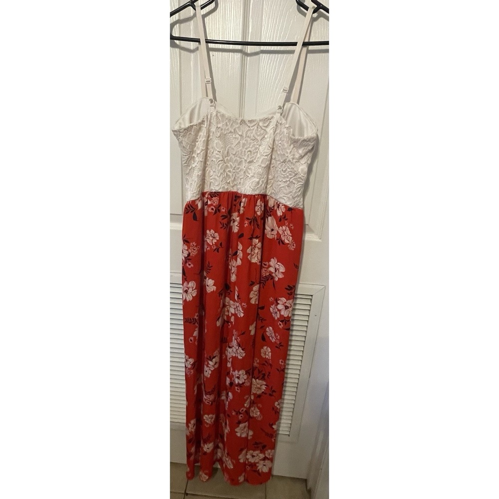 Candies Floral Maxi Dress Lace Corset Front Slit Cottagecore M - Picture 4 of 10